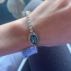 Lagos NWT abalone sterling silver bangle bracelet